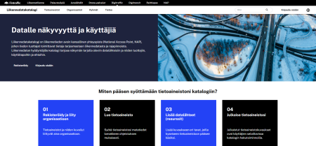 Liikennedatakatalogin etusivu