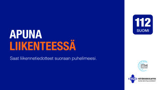 112 apua liikenteessä banneri